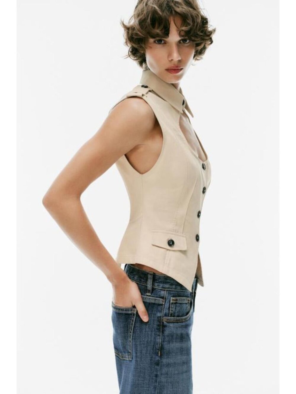 ZARA TRENCH TOP WITH SLIT TOP 5063/005/710
